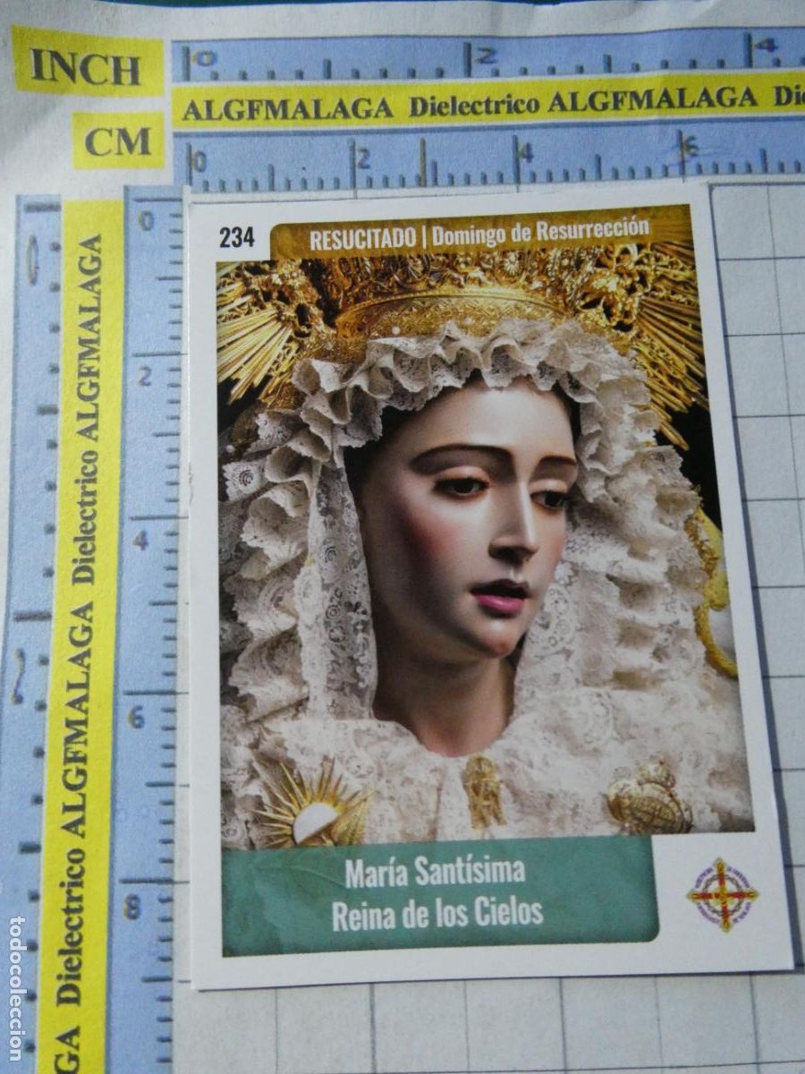Trading cards: TARJETA TRADING CARD CROMO RELIGIOSO SEMANA SANTA M&Aacute;LAGA HOLY CARDS. 234 RESUCITADO MAR&Iacute;A REINA CIEL