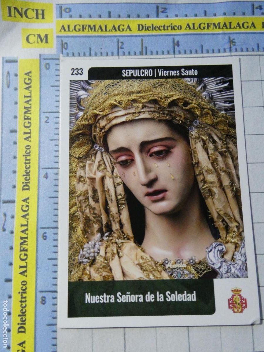 Trading cards: TARJETA TRADING CARD CROMO RELIGIOSO SEMANA SANTA M&Aacute;LAGA HOLY CARDS. 233 SEPULCRO SOLEDAD