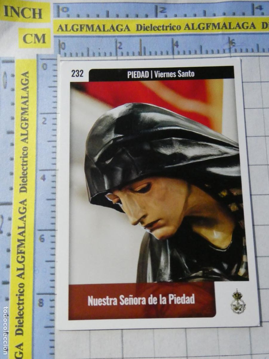 Trading cards: TARJETA TRADING CARD CROMO RELIGIOSO SEMANA SANTA M&Aacute;LAGA HOLY CARDS. 232 PIEDAD NTRA SE&Ntilde;ORA