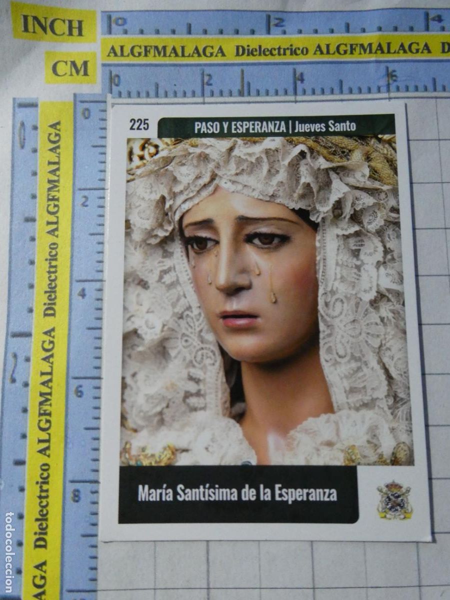 Trading cards: TARJETA TRADING CARD CROMO RELIGIOSO SEMANA SANTA M&Aacute;LAGA HOLY CARDS. 225 PASO Y ESPERANZA VIRGEN