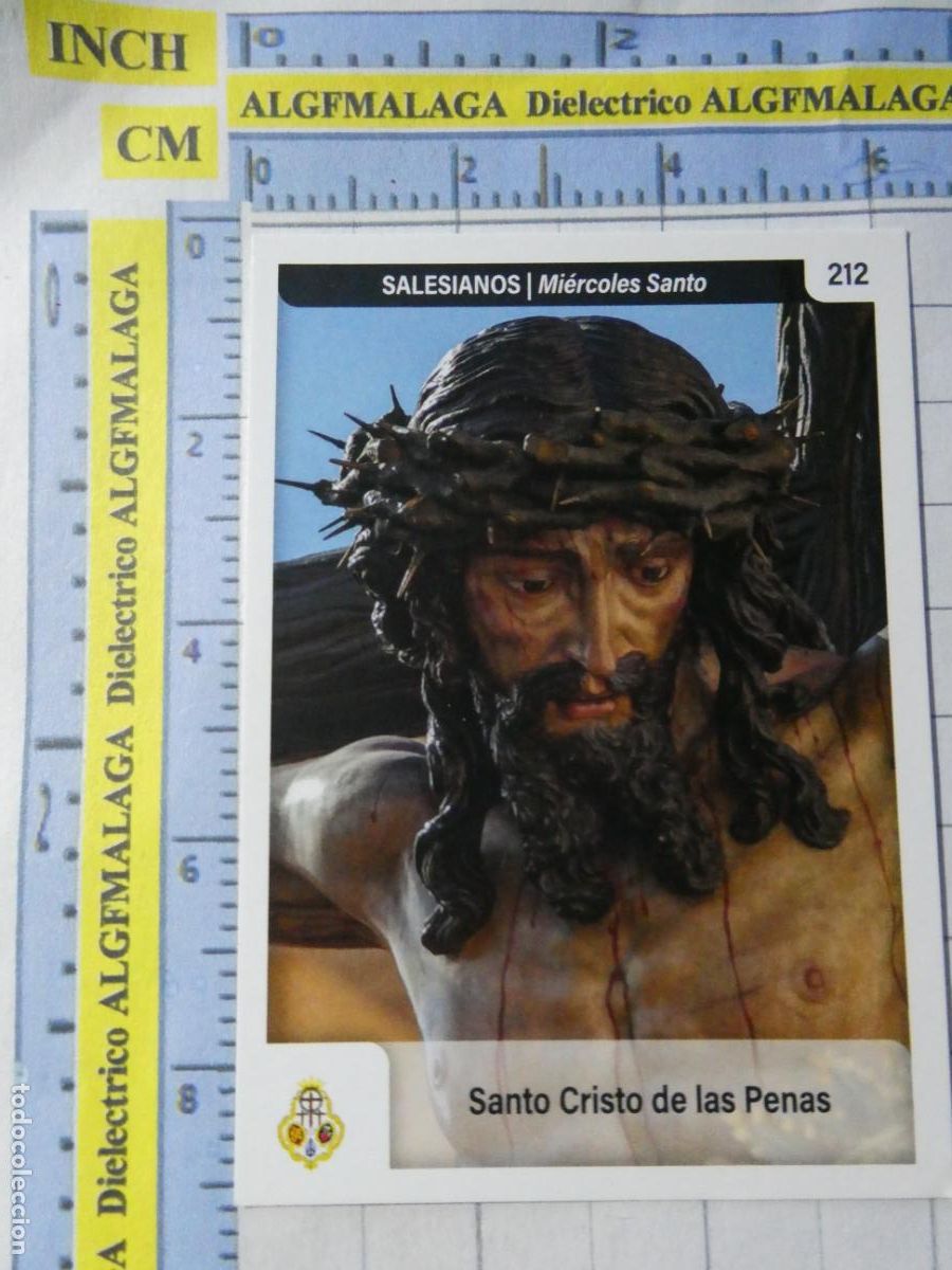 Trading cards: TARJETA TRADING CARD CROMO RELIGIOSO SEMANA SANTA M&Aacute;LAGA HOLY CARDS. 212 SALESIANOS CRISTO PENAS