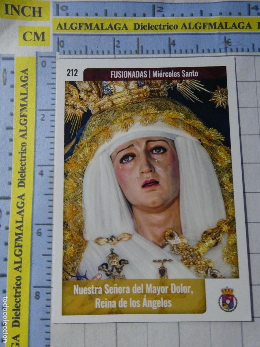 Trading cards: TARJETA TRADING CARD CROMO RELIGIOSO SEMANA SANTA M&Aacute;LAGA HOLY CARDS. 212 FUSIONADAS MAYOR DOLOR