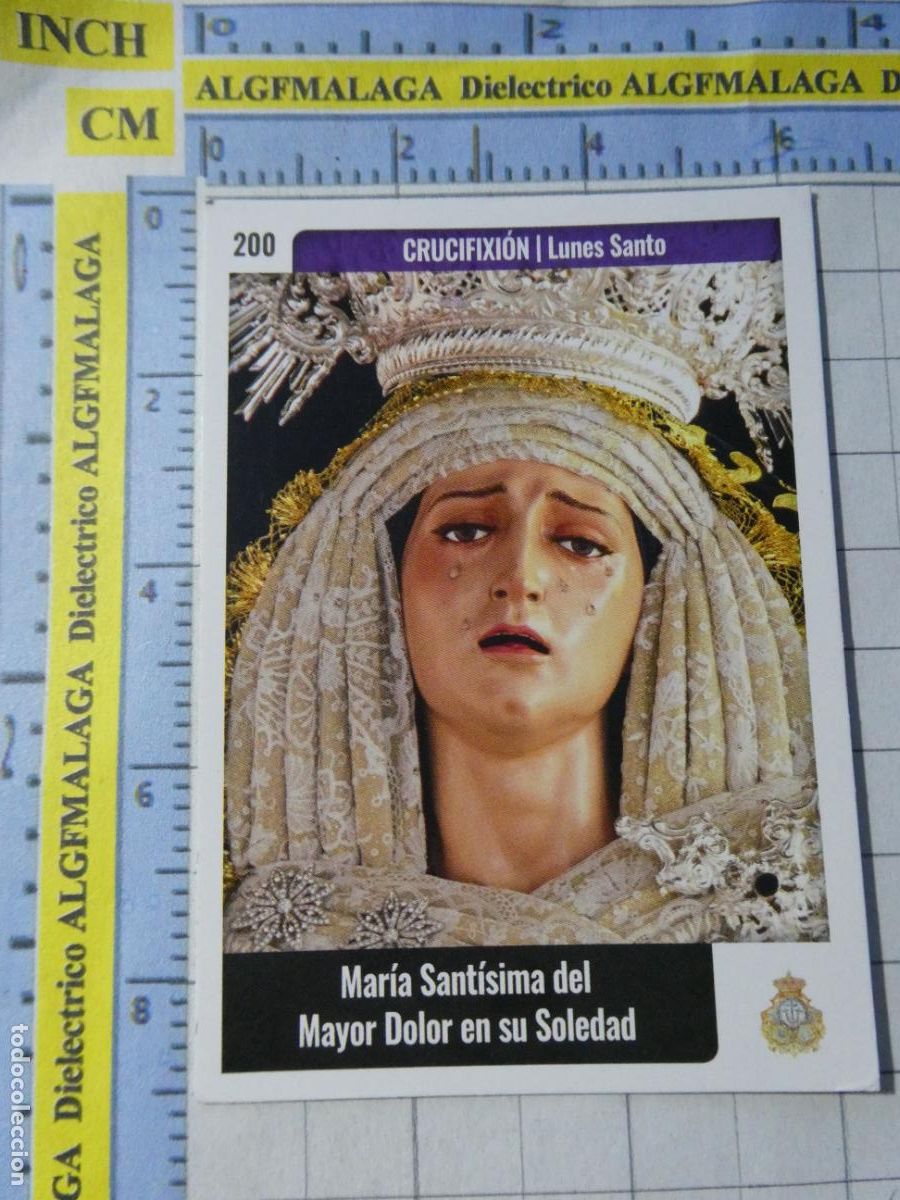 Trading cards: TARJETA TRADING CARD CROMO RELIGIOSO SEMANA SANTA M&Aacute;LAGA HOLY CARDS. 200 CRUCIFIXI&Oacute;N MAYOR DOLOR