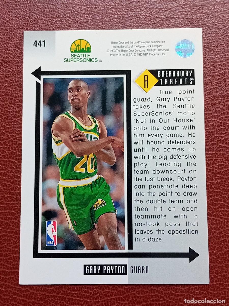 Trading cards: Card 441 Gary Payton Upper Deck 1993-94 - Foto 2