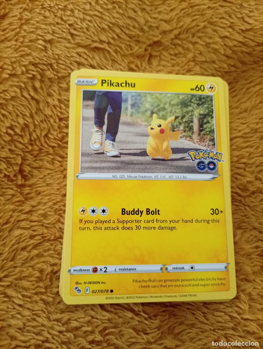 Trading cards: Carta de Pikachu de Pok&eacute;mon, edici&oacute;n en ingl&eacute;s. - N&uacute;mero de carta: 027/078. - A&ntilde;o de publicaci&oacute;n: 2