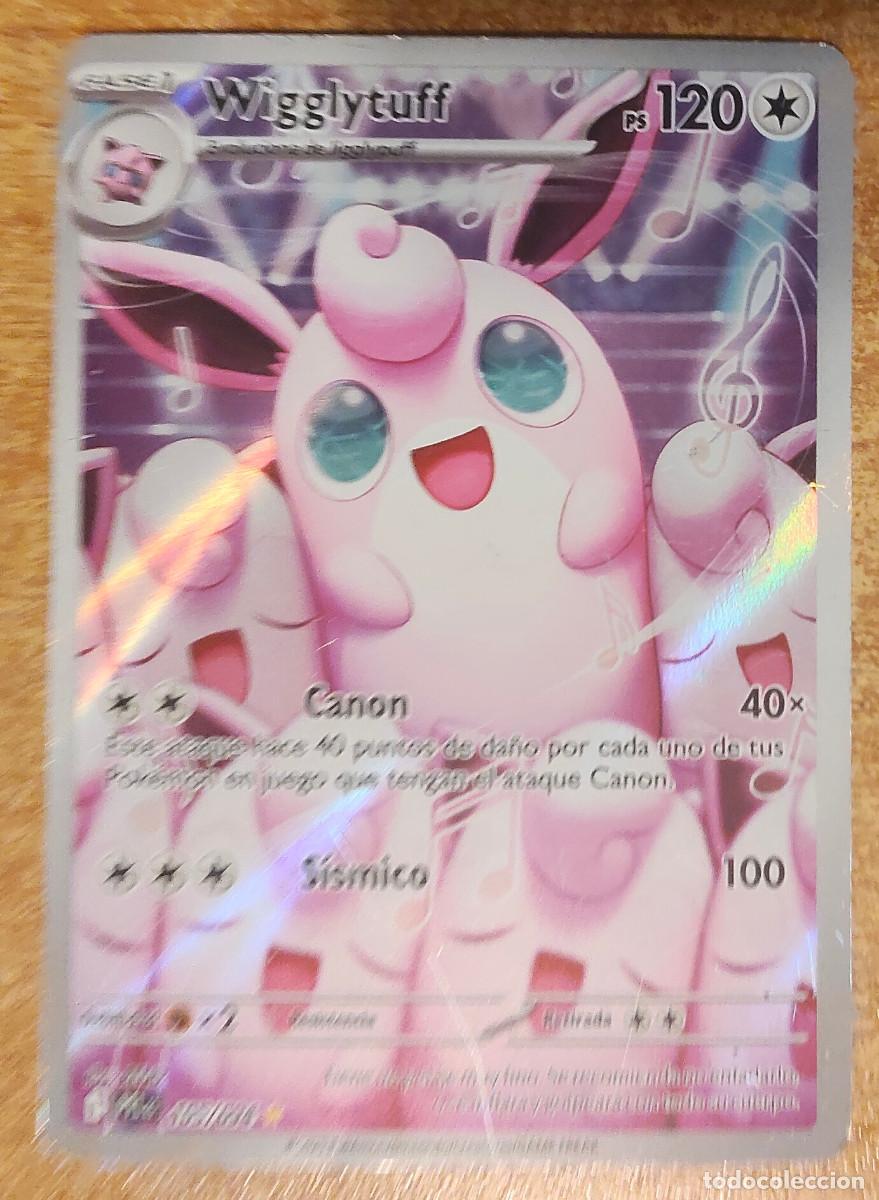 Trading cards: WIGGLYTUF. CARTA POK&Eacute;MON HOLO #105/094 FUEGOS FANTASMALES 2025 (PFLes). ILUSTRATION RARE FULL ART