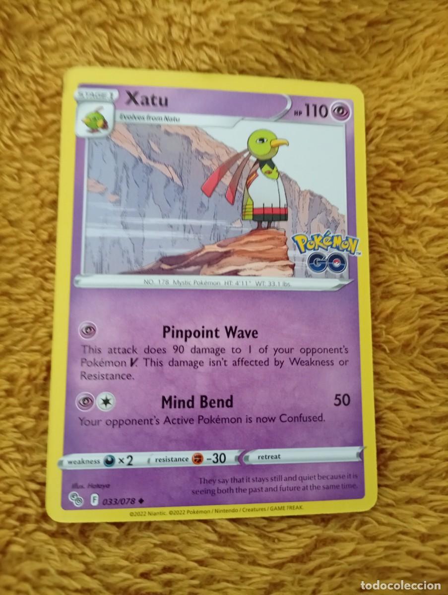 Trading cards: Carta Pok&eacute;mon de Xatu, edici&oacute;n en ingl&eacute;s. 2022 - N&uacute;mero de carta: 033/078. - A&ntilde;o de publicaci&oacute;n: 202