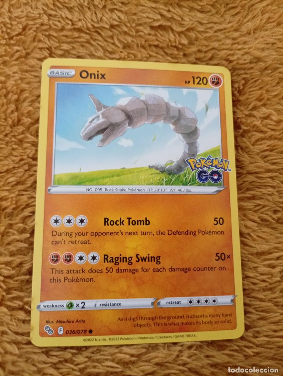 Trading cards: Carta Pok&eacute;mon de Onix, edici&oacute;n en ingl&eacute;s del a&ntilde;o 2022. - N&uacute;mero de carta: 036/078. - Pok&eacute;mon: Onix.
