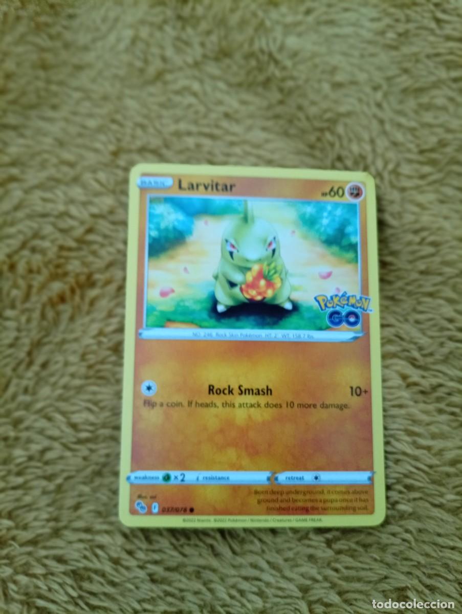 Trading cards: Carta Pok&eacute;mon de Larvitar, edici&oacute;n en ingl&eacute;s. 2022 - N&uacute;mero de carta: 037/078. - A&ntilde;o de publicaci&oacute;n: