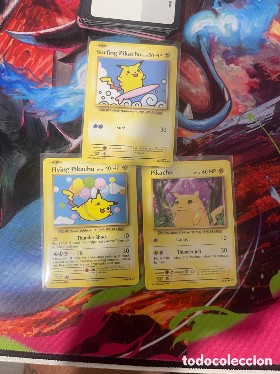 Trading cards: Lote de 3 pikachus de coleccionismo