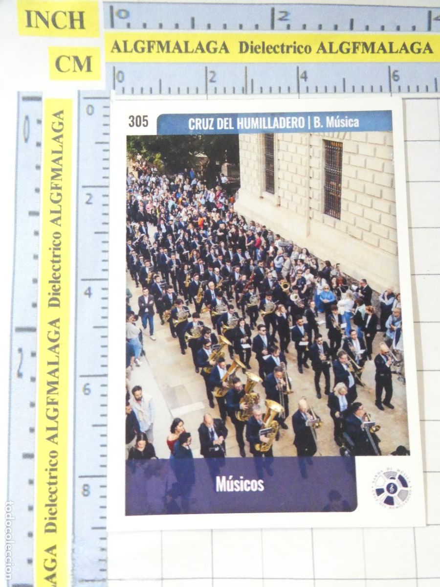 Trading cards: TARJETA TRADING CARD CROMO RELIGIOSO SEMANA SANTA M&Aacute;LAGA HOLY CARDS. 305 CRUZ DEL HUMILLADERO MUSICO