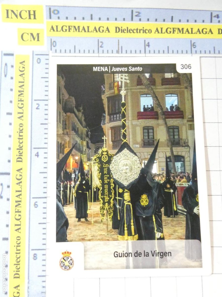 Trading cards: TARJETA TRADING CARD CROMO RELIGIOSO SEMANA SANTA M&Aacute;LAGA HOLY CARDS. 306 MENA GUI&Oacute;N VIRGEN