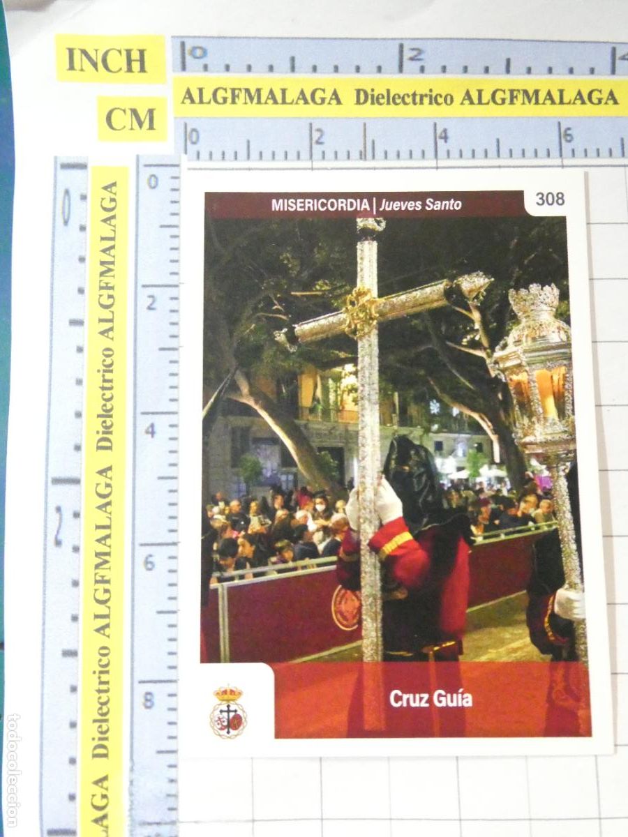 Trading cards: TARJETA TRADING CARD CROMO RELIGIOSO SEMANA SANTA M&Aacute;LAGA HOLY CARDS. 308 CRUZ GU&Iacute;A MISERICORDIA