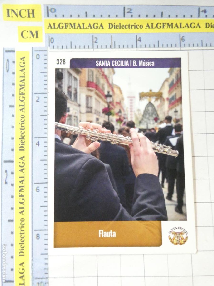 Trading cards: TARJETA TRADING CARD CROMO RELIGIOSO SEMANA SANTA M&Aacute;LAGA HOLY CARDS. 328 BANDA M&Uacute;SICA SANTA CECILIA