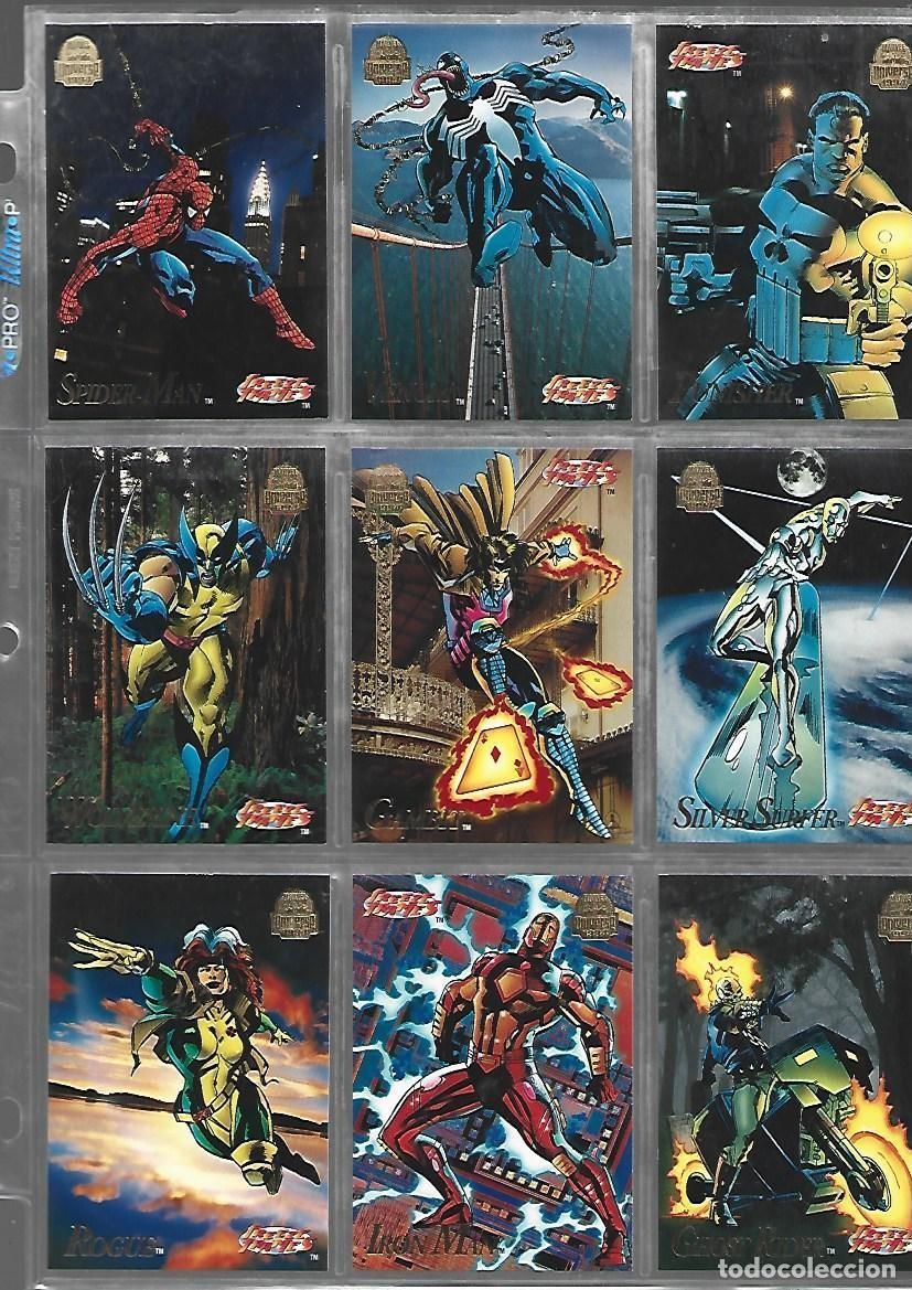 Trading cards: Marvel Universe 1994, completa, 200 cards+4 hologramas+ 19 especiales, muy buen estado. Caja DA