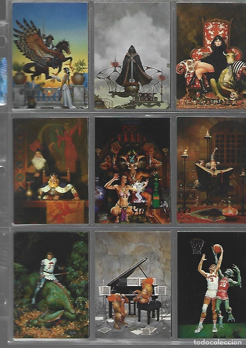 Trading cards: Don Maitz, 1994, completa, 90 cards, FPG, muy buen estado, con hojas. Caja DA