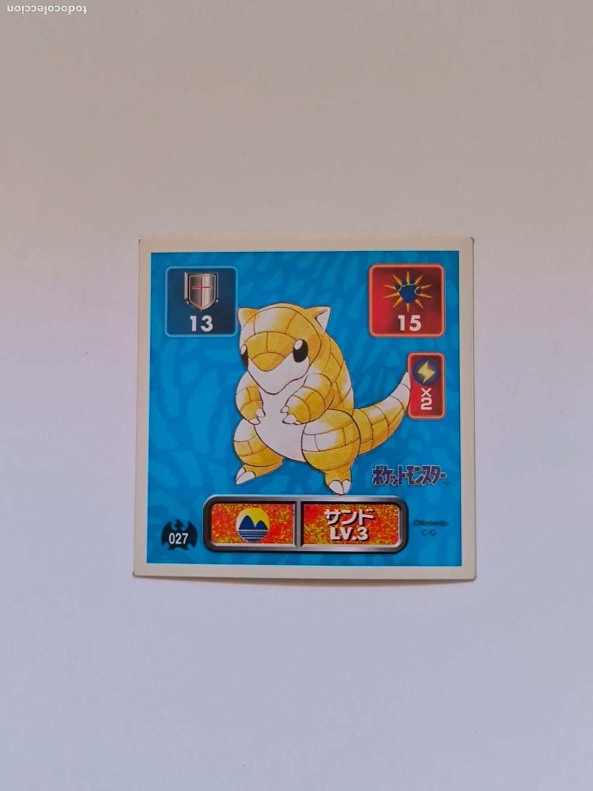 Trading cards: POKEMON STICKER AMADA - N&ordm; 27 - SANDSHREW - SEAL - 1996 ORIGINAL JAPON (K7A1)