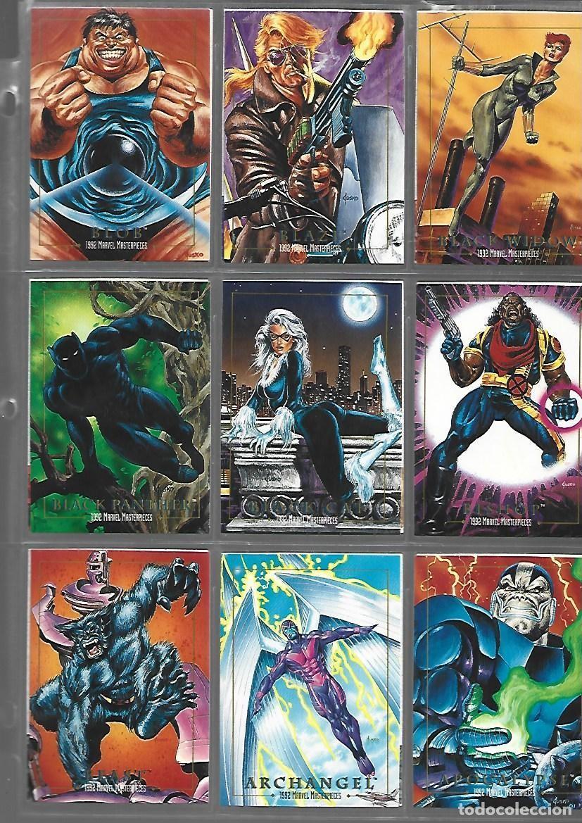 Trading cards: Marvel Masterpieces, 1992, completa, 100 cards, SkyBox con hojas, muy buene stado. Caja DA