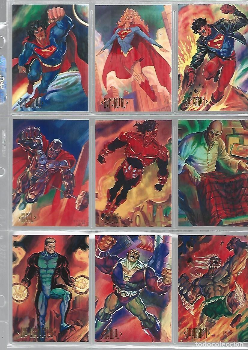 Trading cards: DC, 1994, completa, 90 cards, Skybox, muy buen estado, con hojas. Caja DA