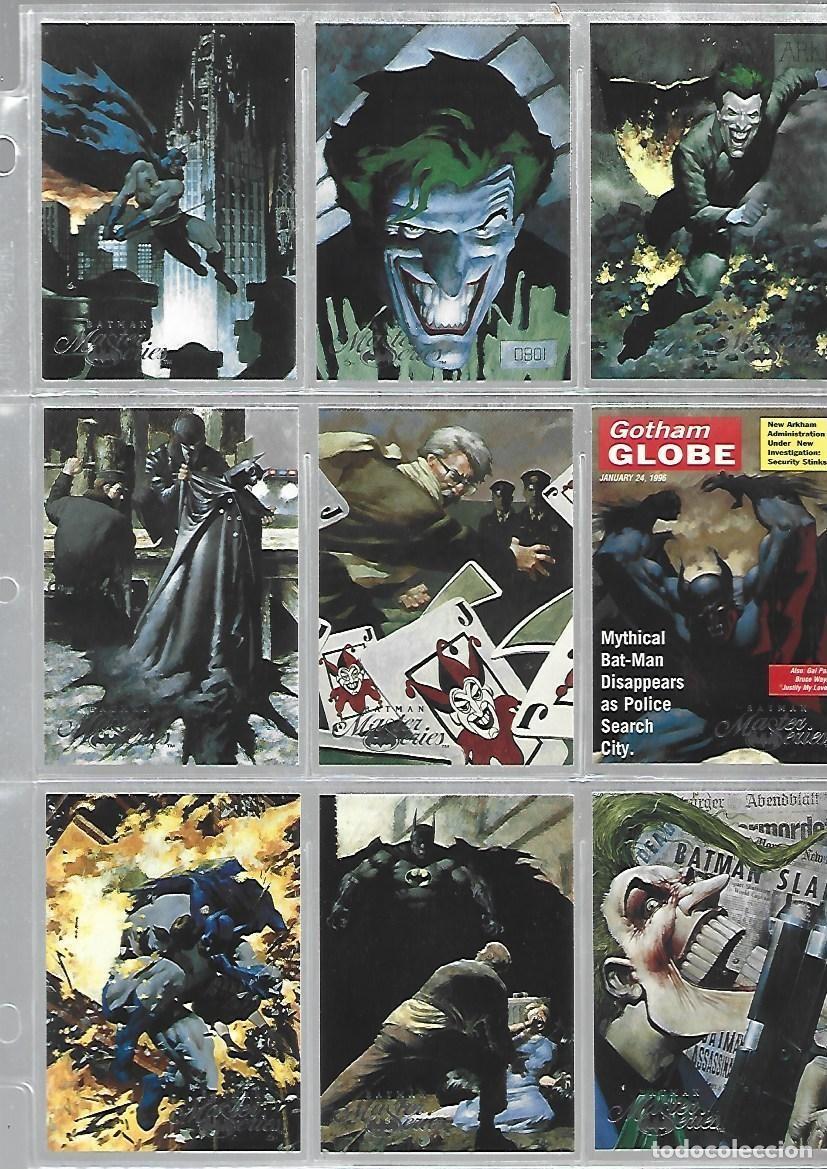 Trading cards: Batman masterseries, 1995, completa, 90 cards, SkyBox, muy buen estado, con hojas. Caja DA