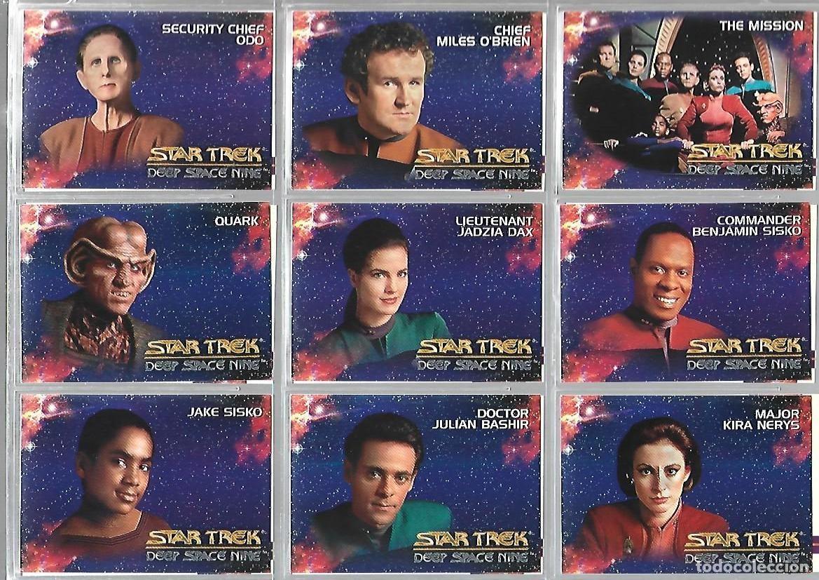 Trading cards: Star Trek, deep space nine, series premiere, 1993, completa, 100 cards + 2 extras, con hojas.Caja DA