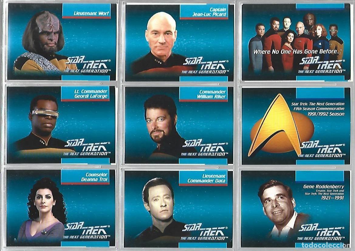 Trading cards: Star Trek, the nex generation, 1992, completa, 120 cards, Impel, muy buen estado, con hojas. Caja DA