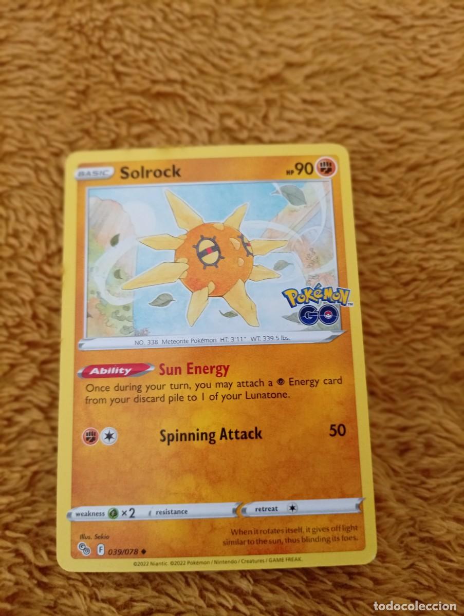 Trading cards: Carta Pok&eacute;mon de Solrock, n&uacute;mero 039/078, del a&ntilde;o 2022. La carta est&aacute; en ingl&eacute;s. - Tipo: B&aacute;sico - H