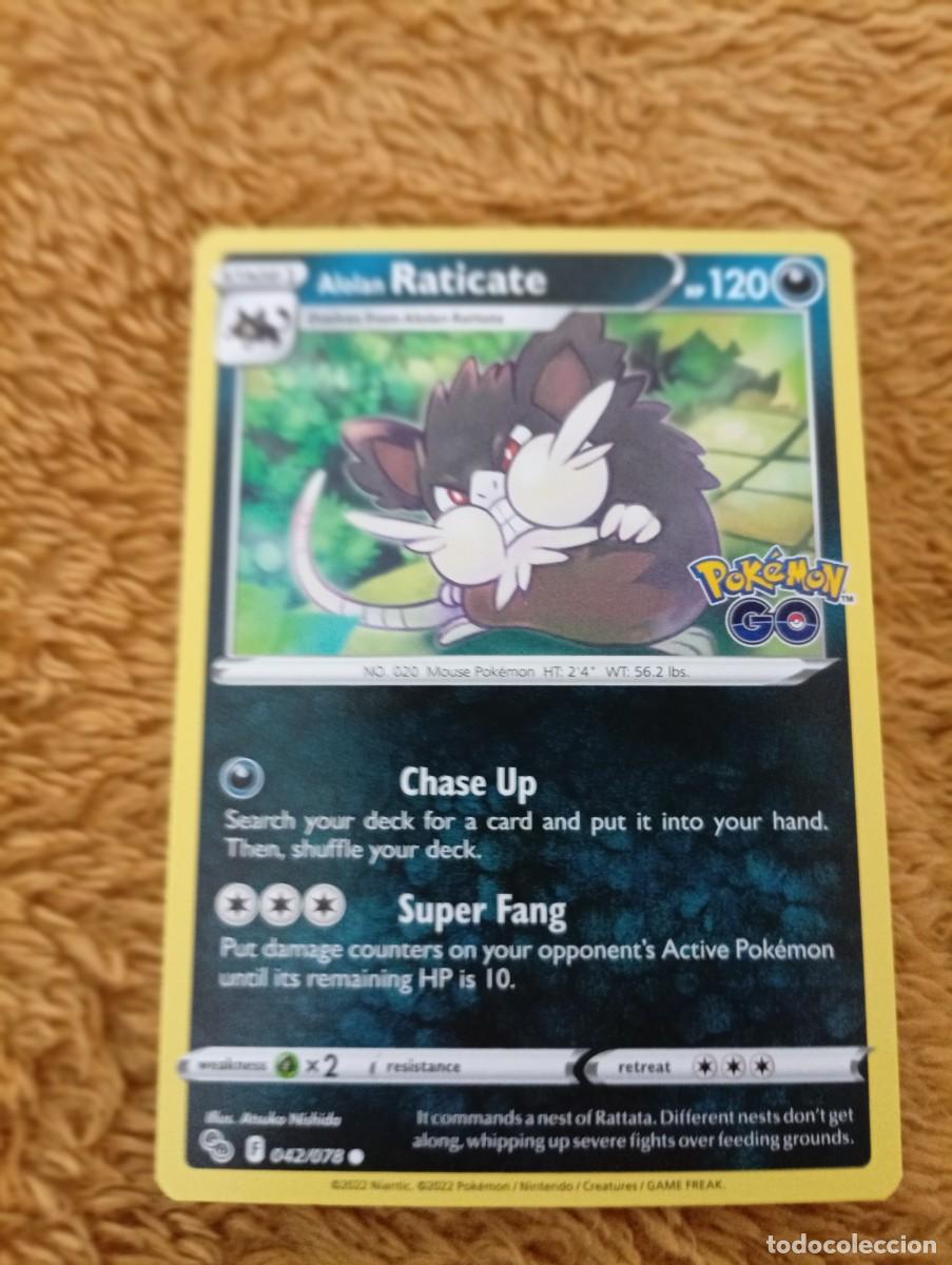 Trading cards: Carta Pok&eacute;mon de Alolan Raticate, edici&oacute;n en ingl&eacute;s. 2022 - N&uacute;mero de carta: 042/078. - A&ntilde;o de publi