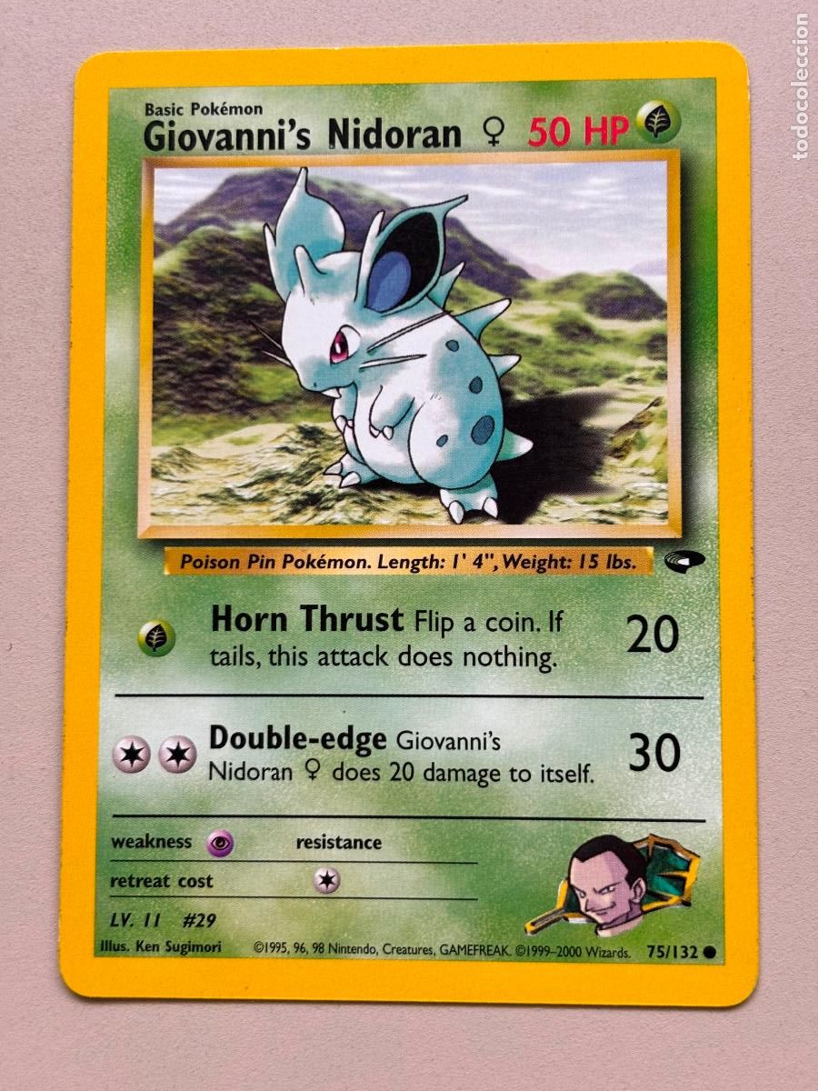 Trading cards: POKEMON TCG - GIOVANNI'S NIDORAN ( GYM CHALLENGE # 75 )