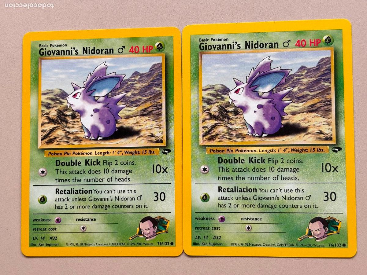 Trading cards: POKEMON TCG - GIOVANNI'S NIDORAN x 2 ( GYM CHALLENGE # 76 )
