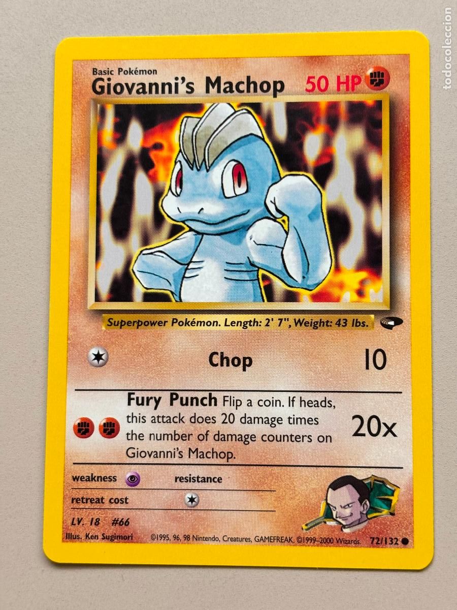 Trading cards: POKEMON TCG - GIOVANNI'S MACHOP ( GYM CHALLENGE # 72 )