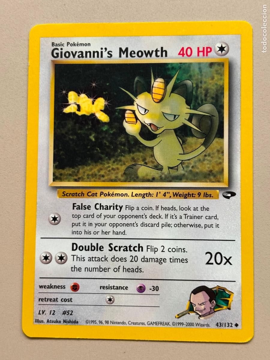 Trading cards: POKEMON TCG - GIOVANNI'S MEOWTH ( GYM CHALLENGE # 43 )