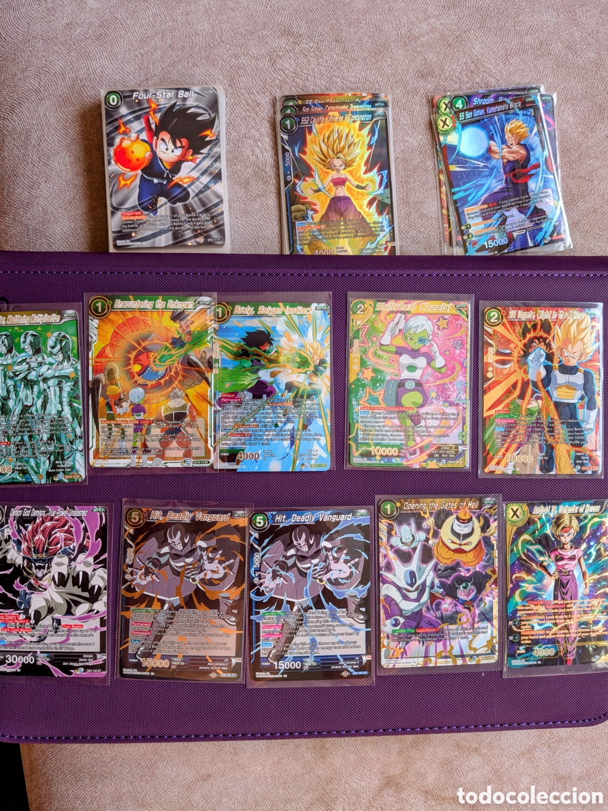 Trading cards: Lote Dragon Ball Super Game - 61 Cartas (SPR, SR y m&aacute;s)