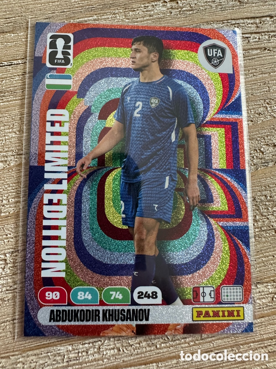 Sammelkarten: ABDUKODIR KHUSANOV UZBEKISTAN LIMITED EDITION ADRENALYN WORLD CUP 2026 USA CAN MEX MUNDIAL 26 PANINI