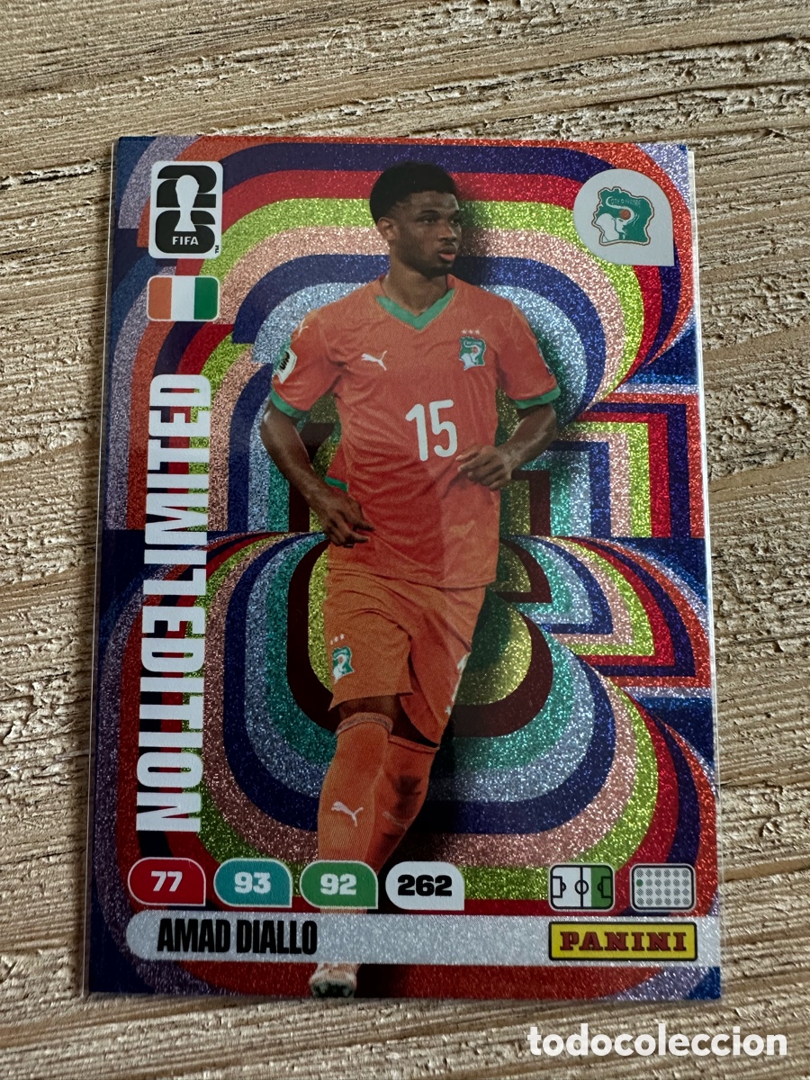 Trading cards: AMAD DIALLO COSTA DE MARFIL LIMITED EDITION FIFA WORLD CUP 2026 USA CAN MEX MUNDIAL 26 PANINI