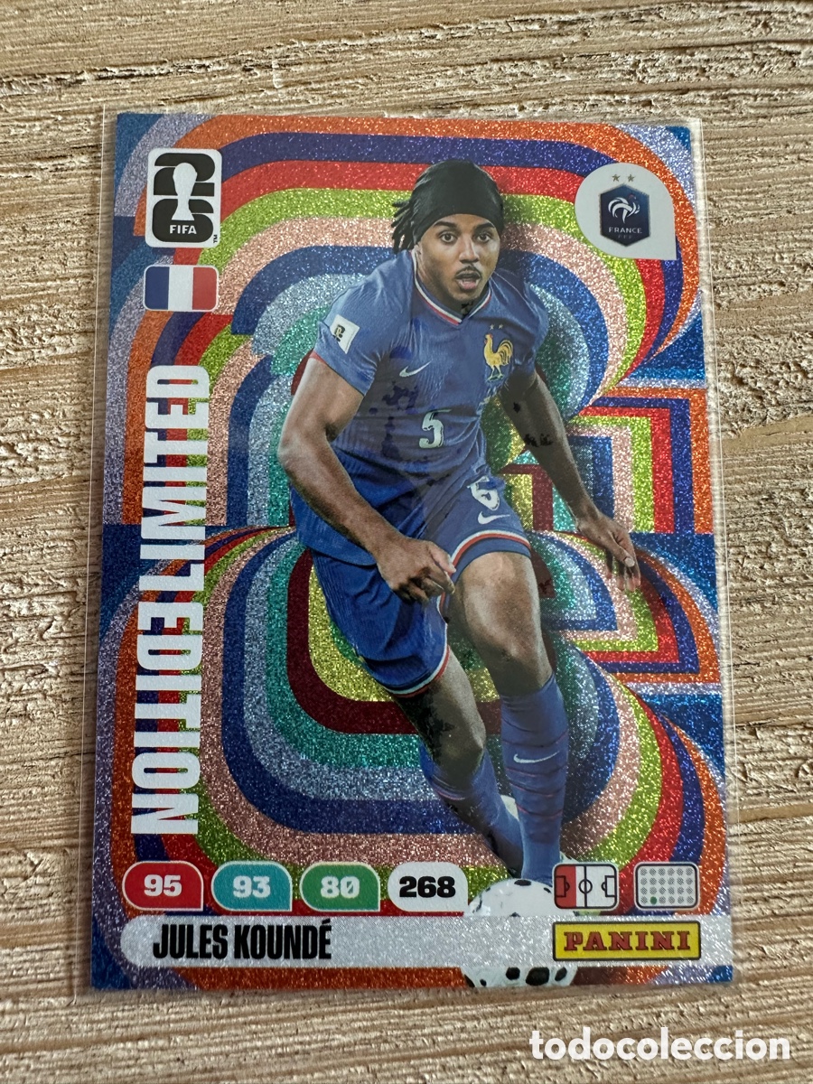 Trading cards: JULES KOUNDE FRANCIA LIMITED EDITION FIFA WORLD CUP 2026 USA CAN MEX MUNDIAL 26 PANINI