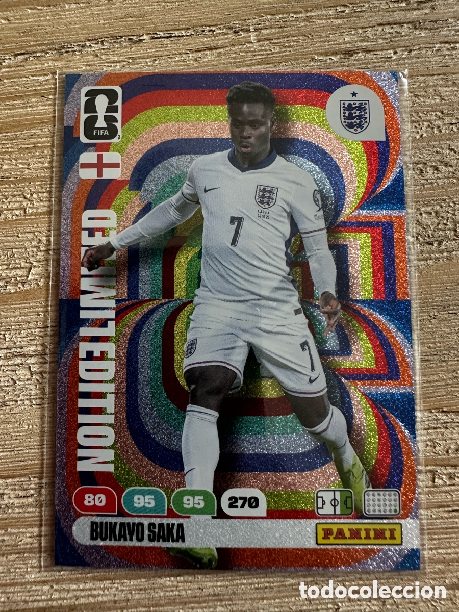 Trading cards: BUKAYO SAKA INGLATERRA LIMITED EDITION FIFA WORLD CUP 2026 USA CAN MEX MUNDIAL 26 PANINI