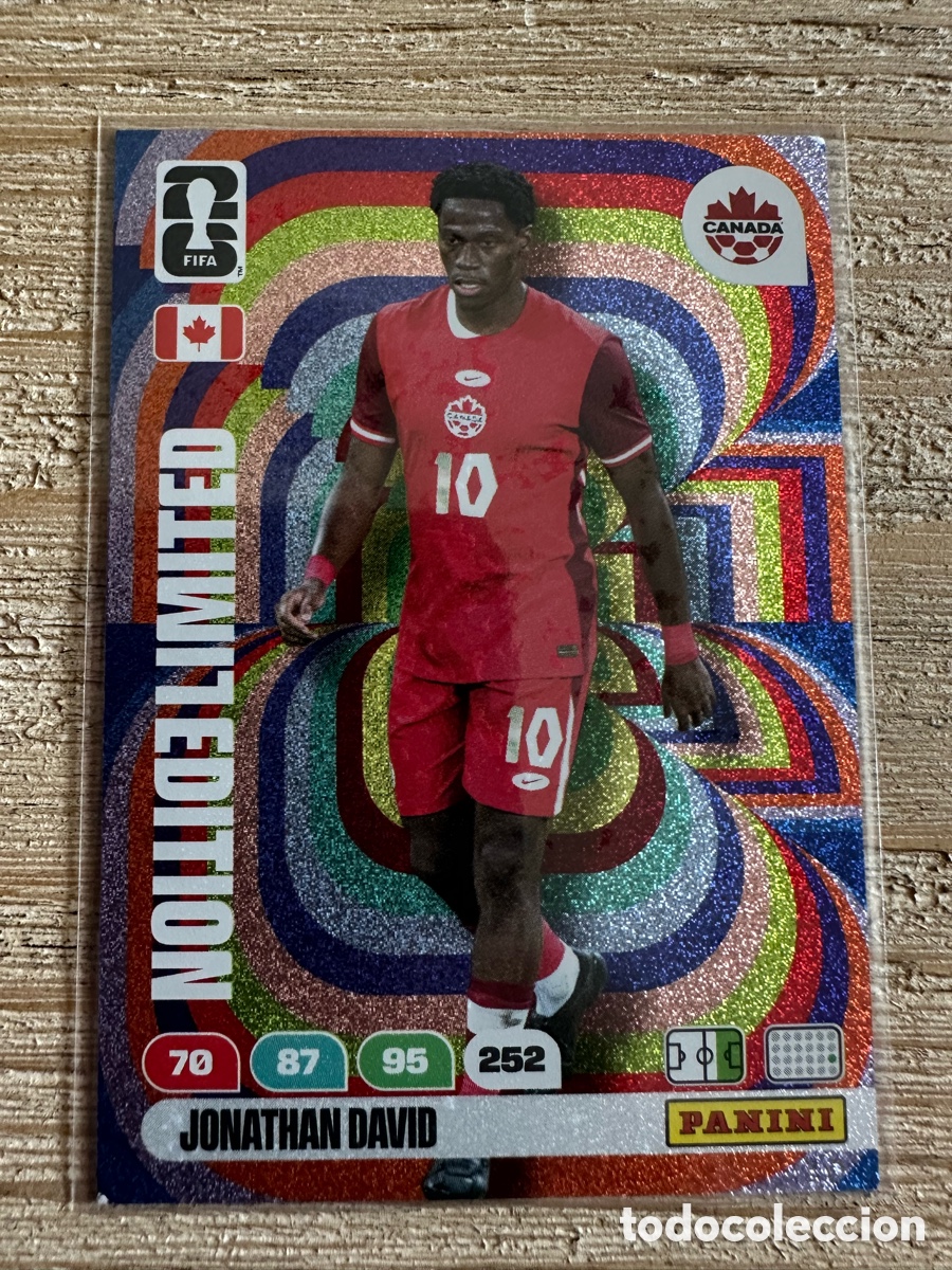 Trading cards: JONATHAN DAVID CANADA LIMITED EDITION FIFA WORLD CUP 2026 USA CAN MEX MUNDIAL 26 PANINI