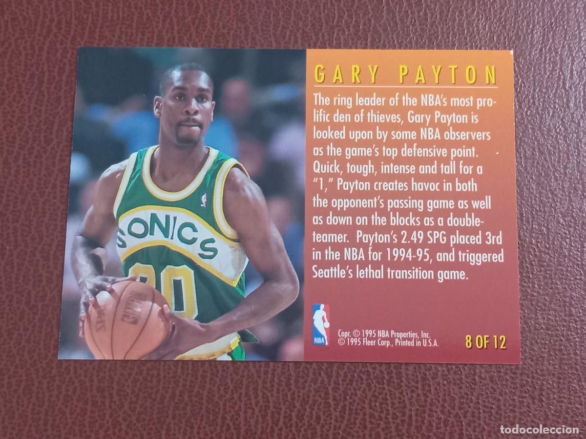 Trading cards: Card 8 Gary Payton Fleer 1995-96 Total D Insert - Foto 3