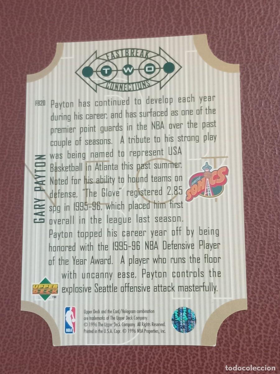 Trading cards: Card FB20 Gary Payton upper deck 1996-97 insert Die Cut - Foto 3