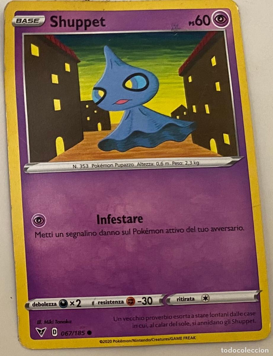 Trading cards: Trading card de Pok&eacute;mon. Shuppet. 067 / 185. Colecci&oacute;n 2020. Edici&oacute;n en italiano. Buen estado.