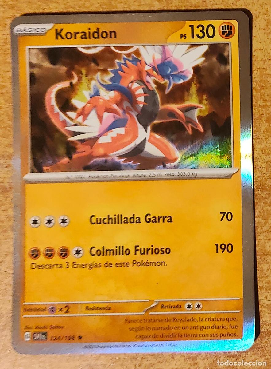 Trading cards: Carta Pok&eacute;mon Hologr&aacute;fica Rara Koraidon 124/198 Escarlata y Violeta Casi Nueva/Como Nueva Carta Pok&eacute;