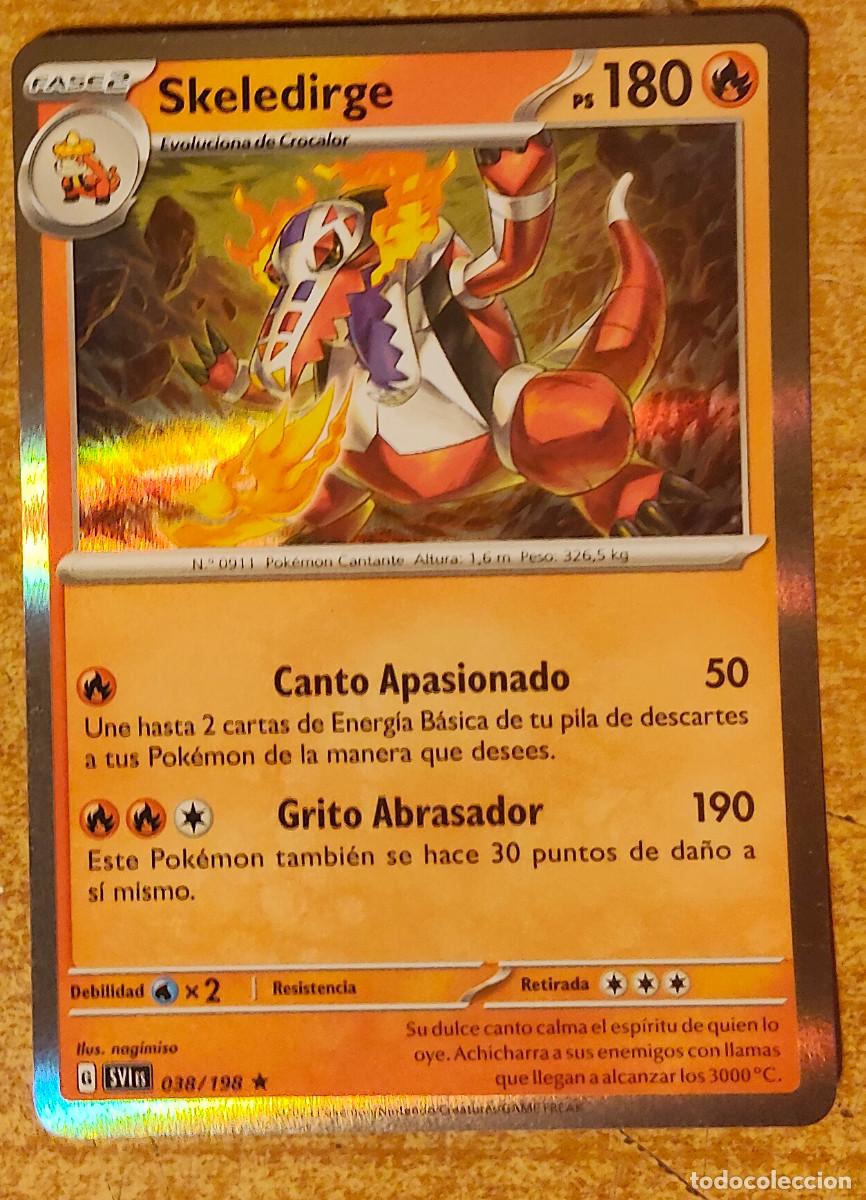 Trading cards: Skeledirge Pok&eacute;mon de Fase 2 Evoluciona de: Crocalor - en espa&ntilde;ol - Ps 180