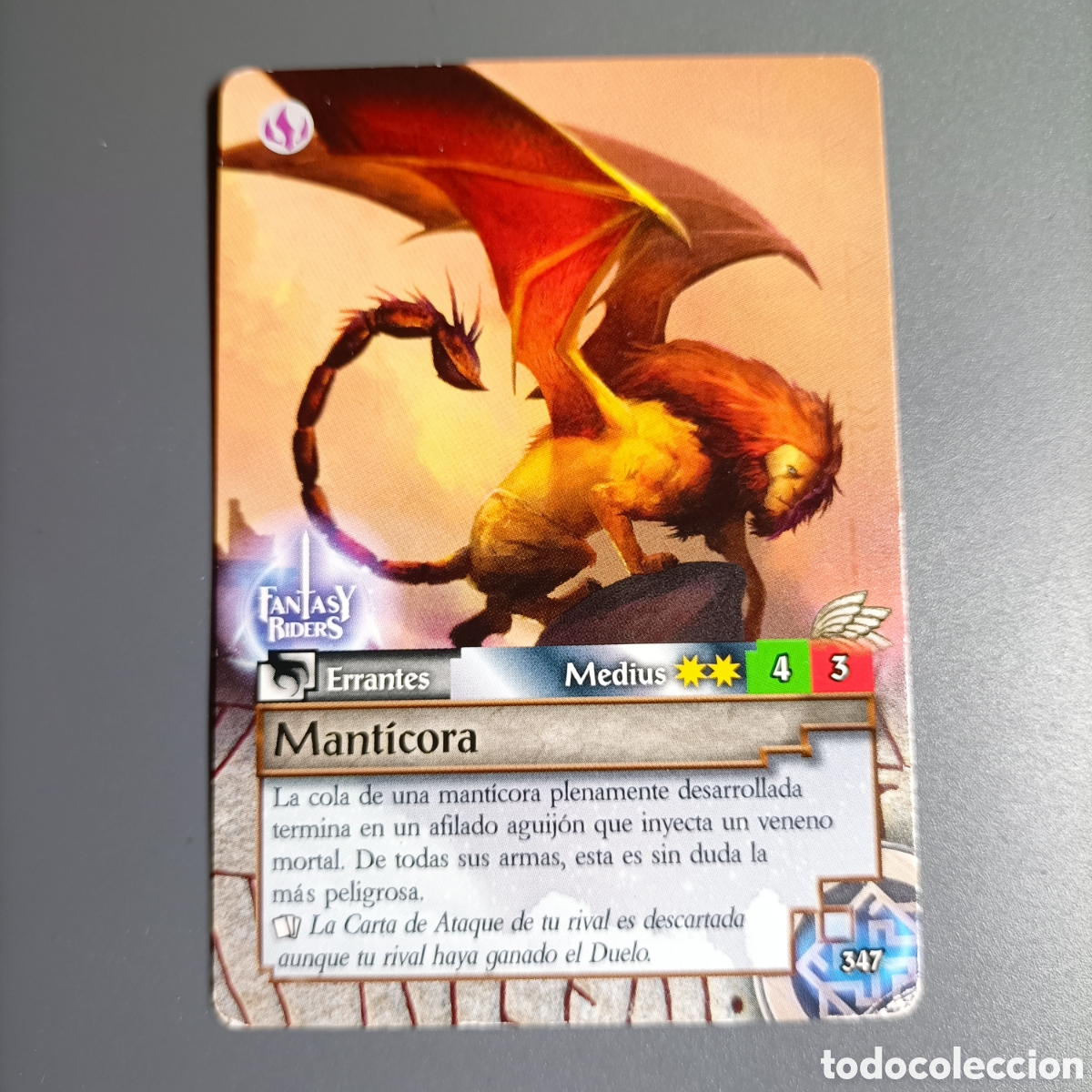 Trading cards: CARTA COLECCI&Oacute;N. FANTASY RIDERS 2018. №347 MANTICORA