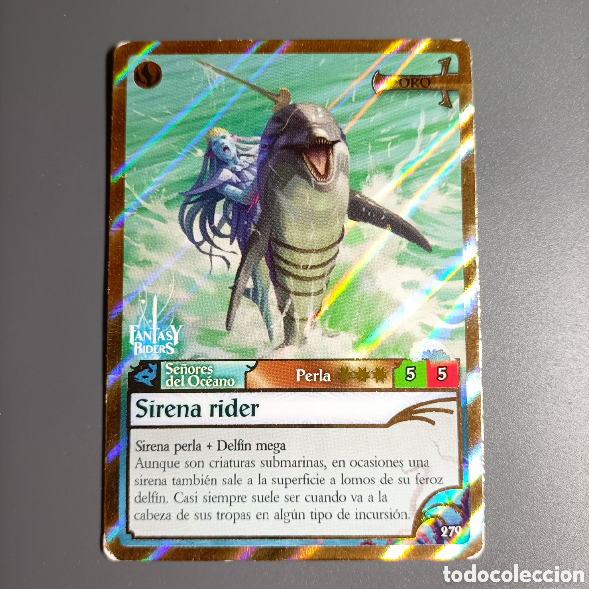Trading cards: CARTA COLECCI&Oacute;N. FANTASY RIDERS 2018. №279 SIRENA RIDER / ORO