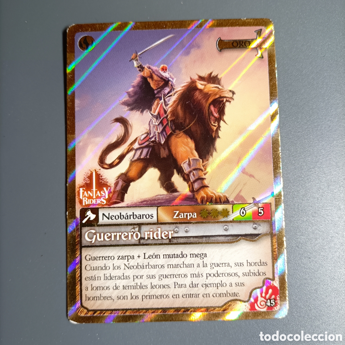 Trading cards: CARTA COLECCI&Oacute;N. FANTASY RIDERS 2018. №45 GUERRERO RIDER / ORO