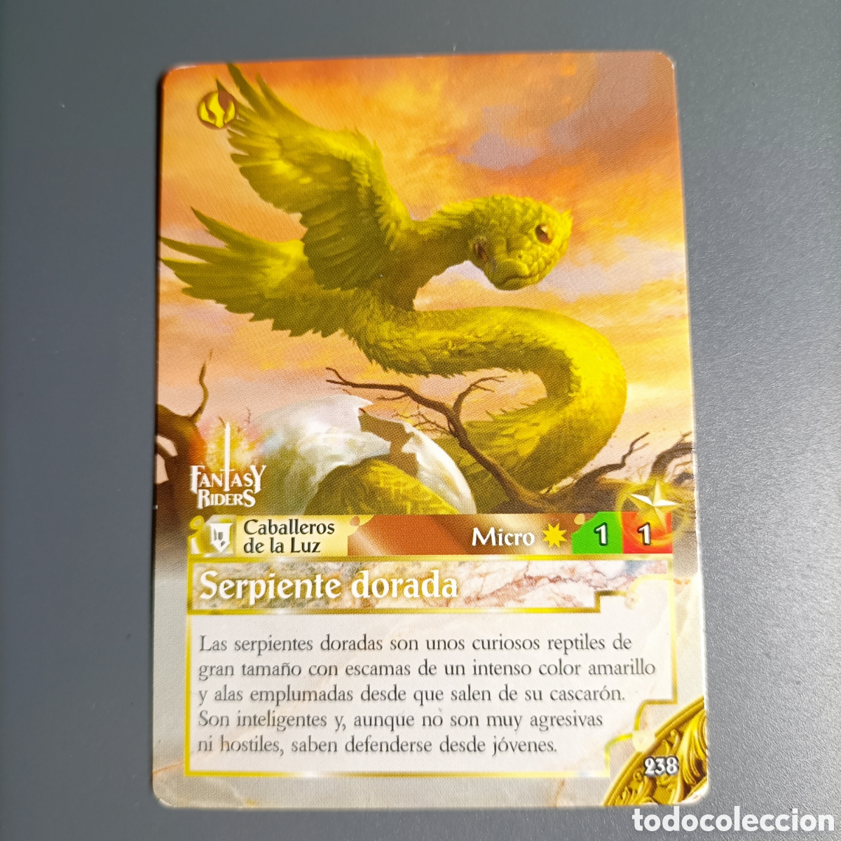 Trading cards: CARTA COLECCI&Oacute;N. FANTASY RIDERS 2018. №238 SERPIENTE DORADA