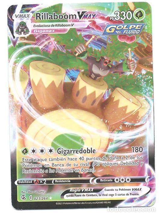 Trading cards: POK&Eacute;MON: Rillaboom V MAX #23 PS 330 GOLPE FLUIDO (espanhol)