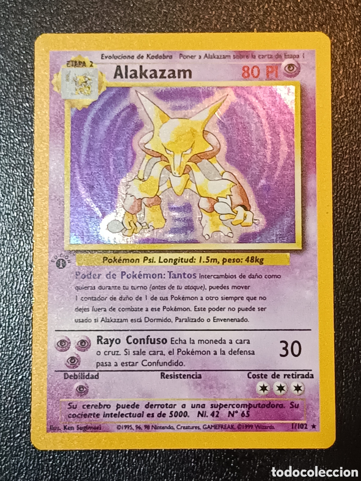 Trading cards: Pokemon Alakazam 1/102 Base Set Primera Edici&oacute;n En Castellano