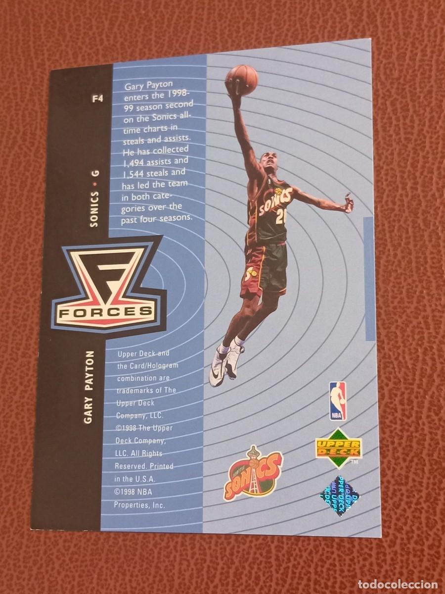 Trading cards: Card F4 Gary Payton Upper Deck 1998-99 Forces Insert - Foto 3